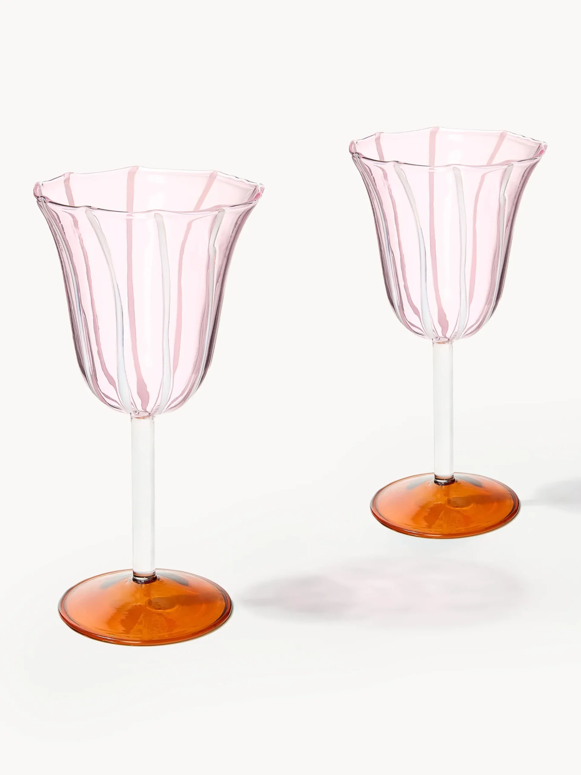 Set di 2 bicchieri da vino fatti a mano in vetro borosilicato Eve