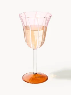 Set di 2 bicchieri da vino fatti a mano in vetro borosilicato Eve
