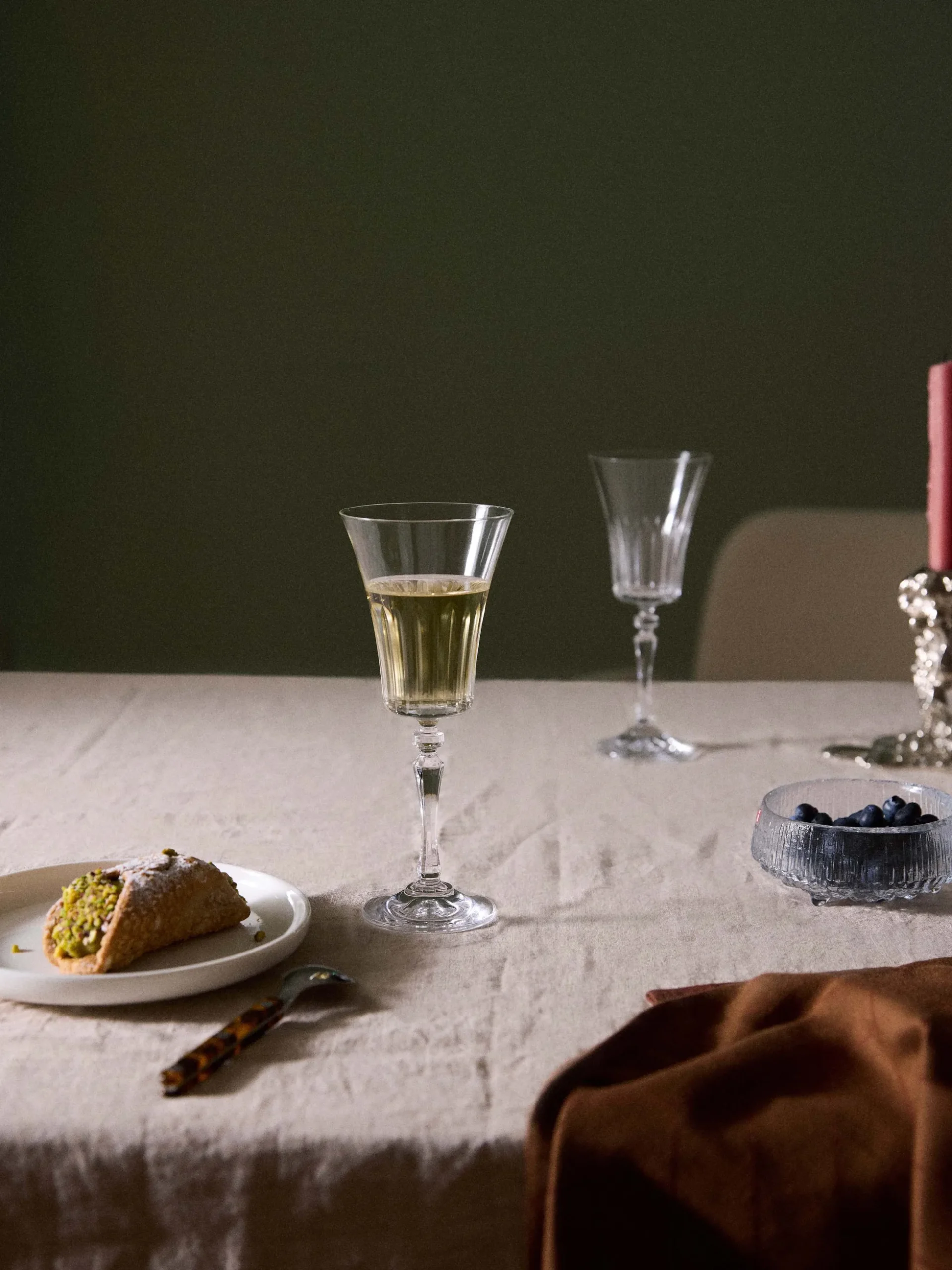 Set di 4 bicchieri da vino bianco in cristallo Alessio