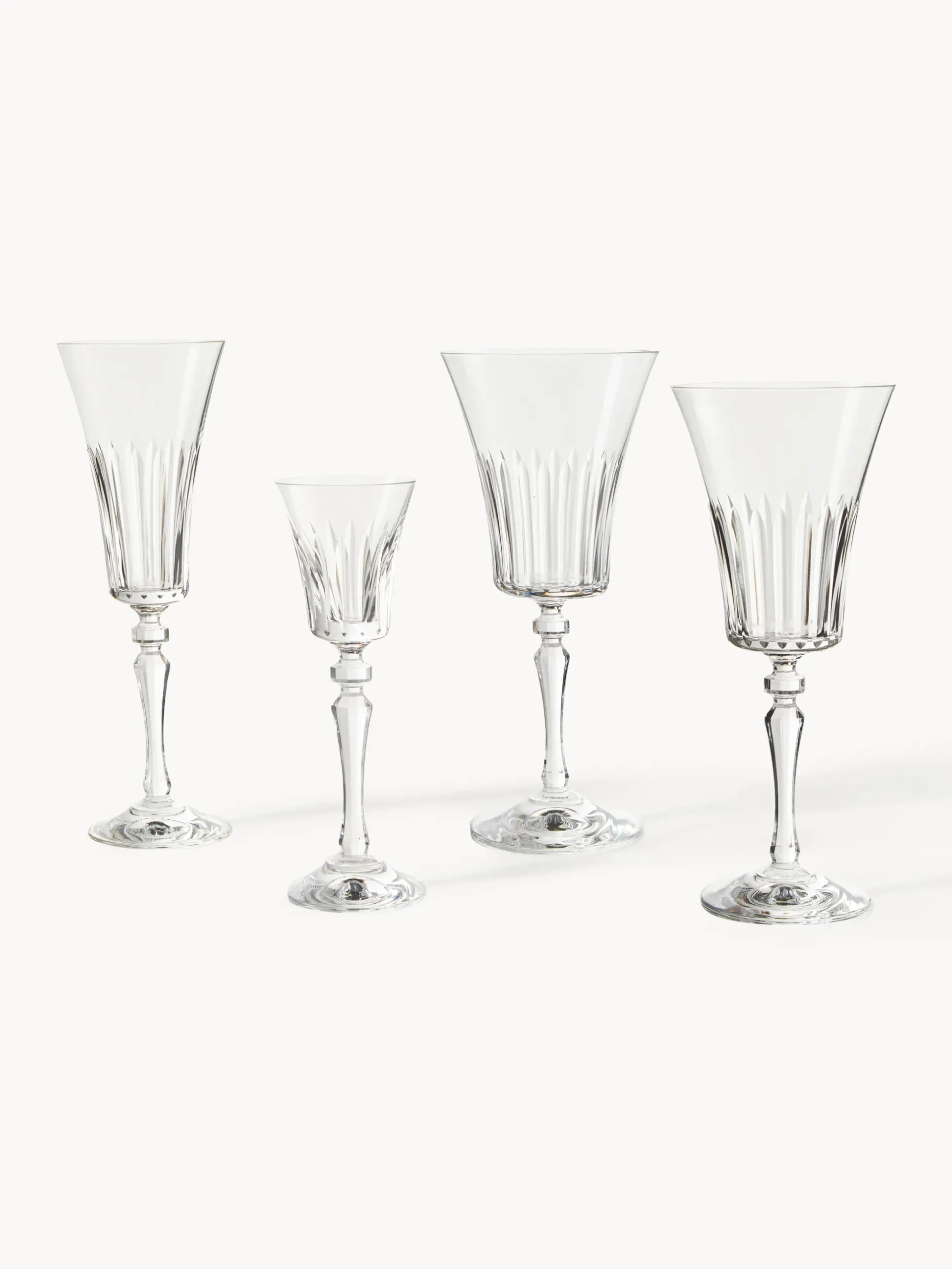 Set di 4 bicchieri da vino rosso in cristallo Alessio