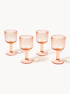 Set di 4 bicchieri da vino in vetro soffiato con bolle d'aria Hippolyte