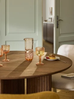 Set di 4 bicchieri da vino in vetro soffiato con bolle d'aria Hippolyte