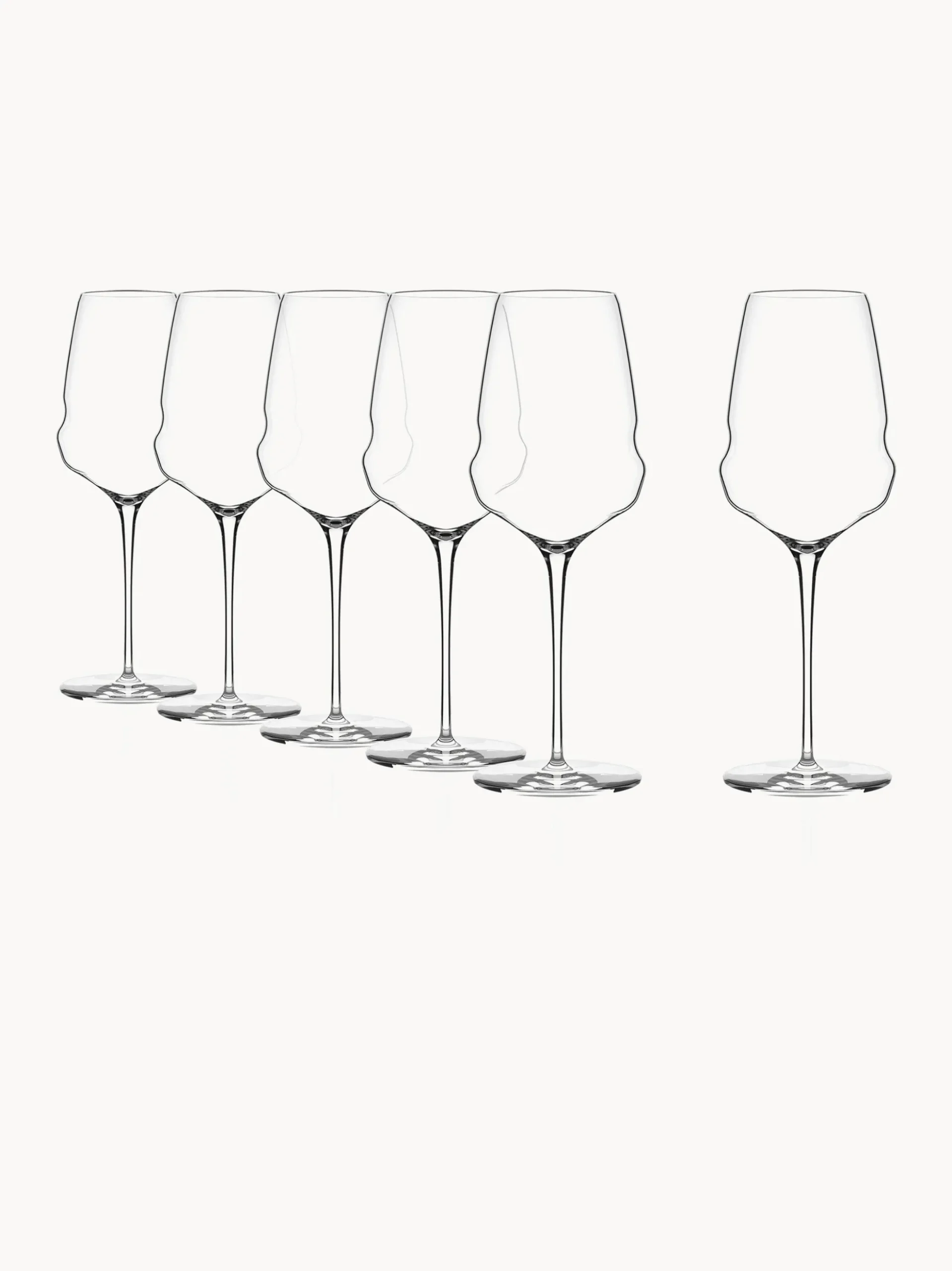 Set di 6 bicchieri da vino bianco in cristallo Cocoon