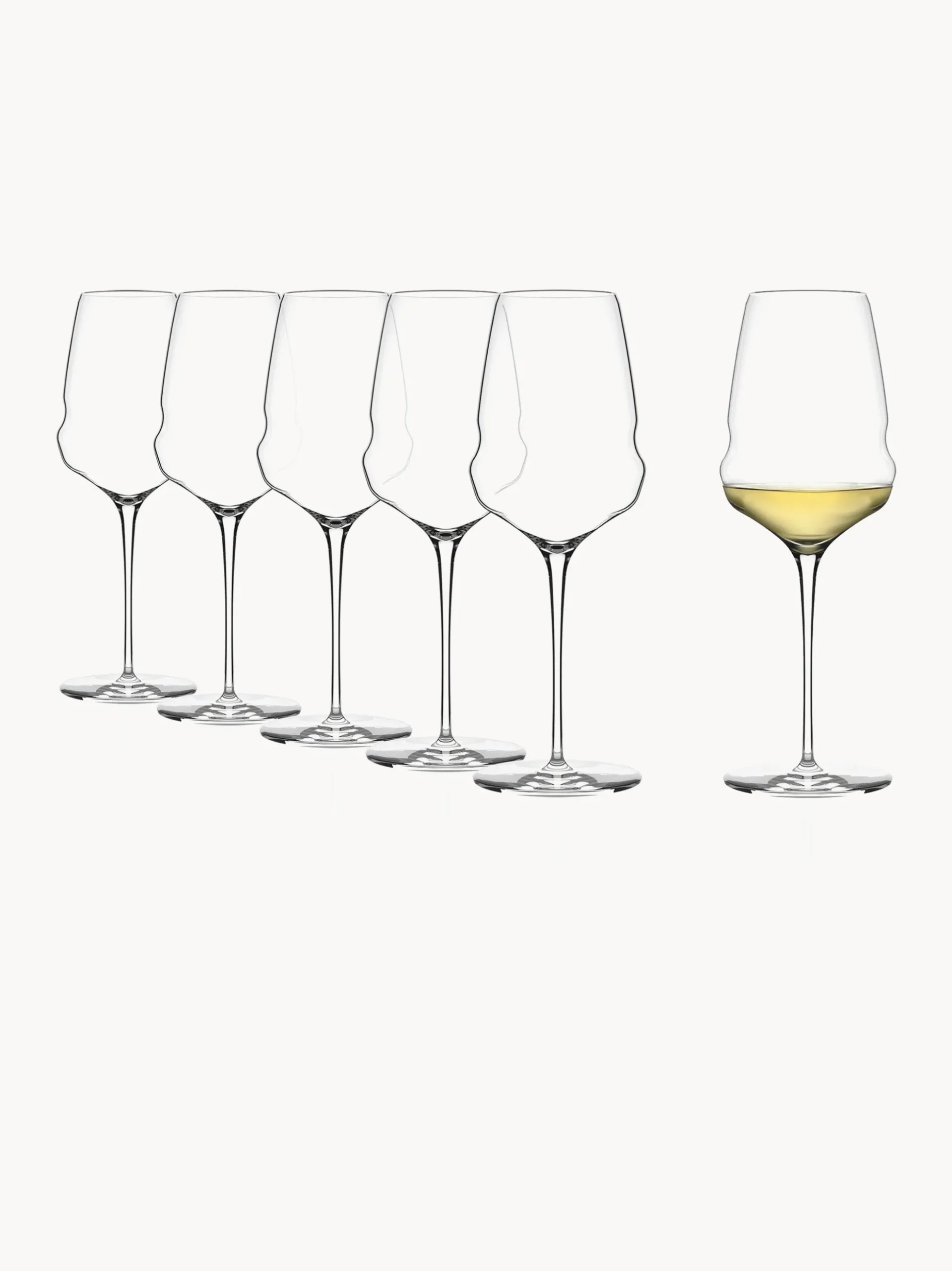 Set di 6 bicchieri da vino bianco in cristallo Cocoon