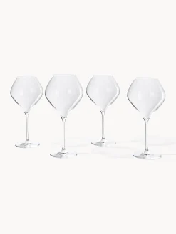 Set di 4 bicchieri da vino rosso in cristallo Silvio