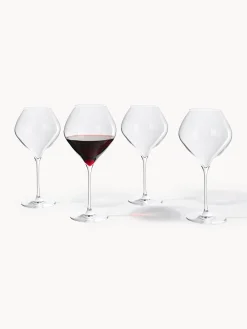Set di 4 bicchieri da vino rosso in cristallo Silvio