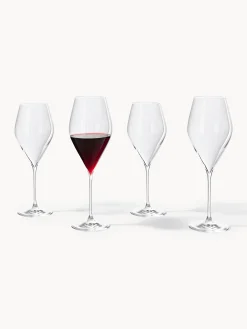 Set di 4 bicchieri da vino rosso in cristallo Silvio