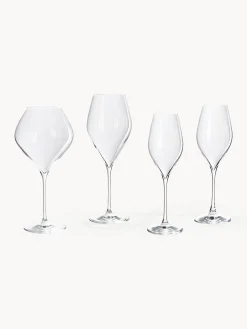 Set di 4 bicchieri da vino rosso in cristallo Silvio