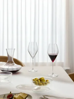 Set di 4 bicchieri da vino rosso in cristallo Silvio