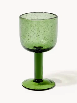 Set di 4 bicchieri da vino in vetro soffiato con bolle d'aria Hippolyte