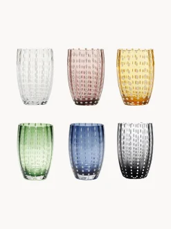 Set di 6 bicchieri fatti a mano in vetro soda-lime Perle