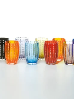 Set di 6 bicchieri fatti a mano in vetro soda-lime Perle