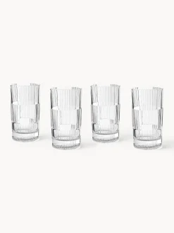 Set di 4 bicchieri highball con motivo in rilievo Bicchi