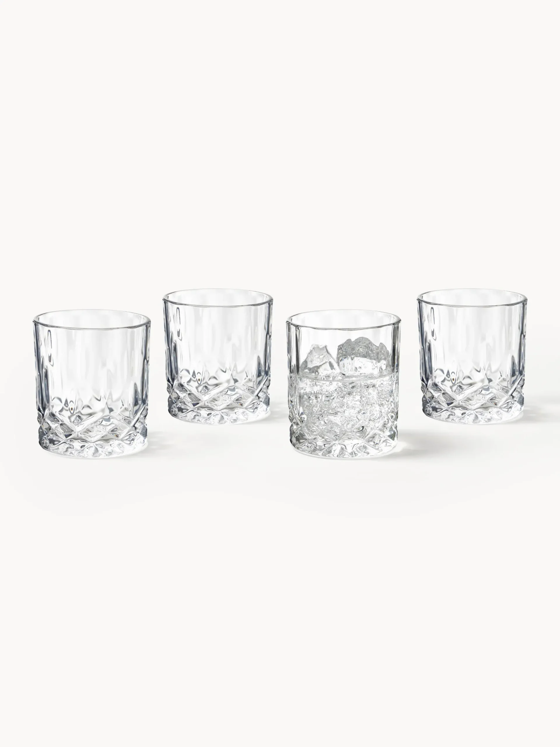 Set di 4 bicchieri in cristallo con struttura in rilievo George