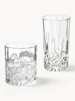 Set di 8 bicchieri in cristallo con rilievo George