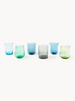 Set di 6 bicchieri in vetro soffiato Goblet