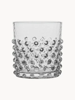Set di 2 bicchieri in vetro soffiato Hobnail