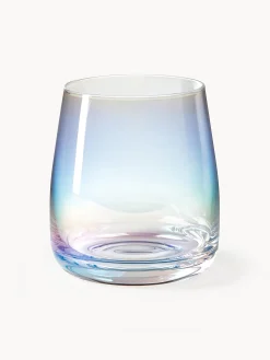 Set di 4 bicchieri in vetro soffiato iridescente Ellery