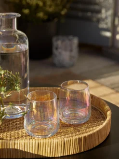 Set di 4 bicchieri in vetro soffiato iridescente Ellery