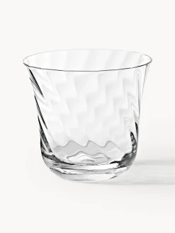 Set di 4 bicchieri in vetro soffiato Swirl