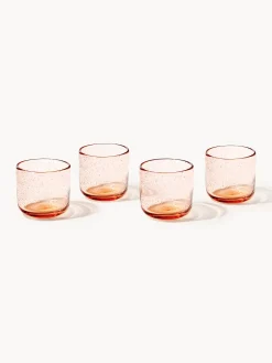 Set di 4 bicchieri in vetro soffiato con bolle d'aria Hippolyte