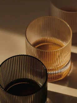 Set di 2 bicchieri in vetro soffiato Ripple
