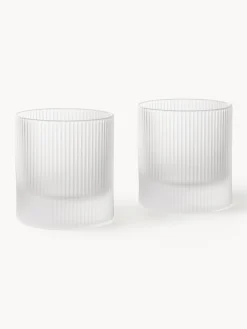 Set di 2 bicchieri in vetro soffiato Ripple
