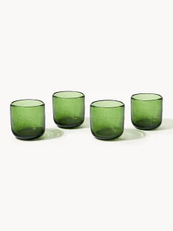 Set di 4 bicchieri in vetro soffiato con bolle d'aria Hippolyte