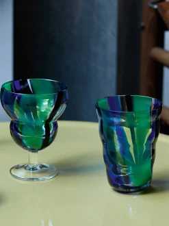 Set di 2 bicchieri in vetro soffiato Folk