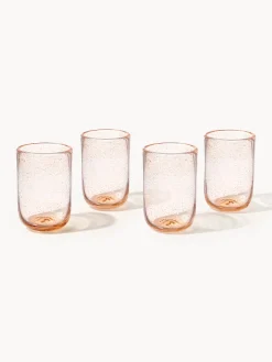 Set di 4 bicchieri in vetro soffiato con bolle d'aria Hippolyte