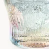 Set di 4 bicchieri in vetro soffiato con rilievo rigato e lucentezza madreperlacea Juno