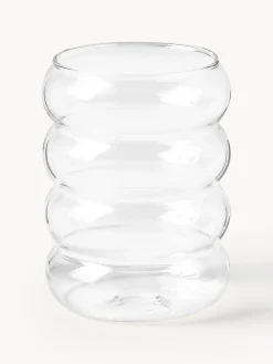 Set di 4 bicchieri in vetro soffiato borosilicato Bubbly