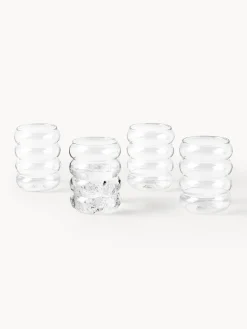 Set di 4 bicchieri in vetro soffiato borosilicato Bubbly