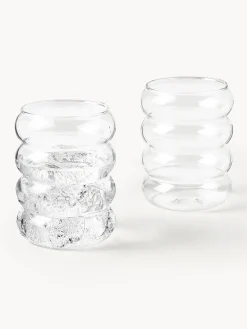Set di 4 bicchieri in vetro soffiato borosilicato Bubbly