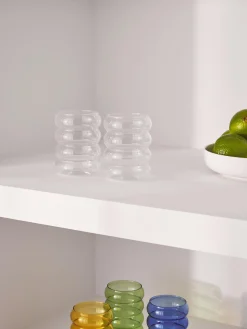 Set di 4 bicchieri in vetro soffiato borosilicato Bubbly