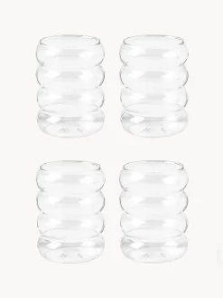 Set di 4 bicchieri in vetro soffiato borosilicato Bubbly