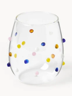 Set di 4 bicchieri in vetro soffiato Perli