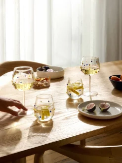 Set di 4 bicchieri in vetro soffiato Perli