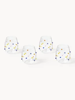 Set di 4 bicchieri in vetro soffiato Perli