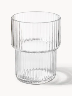 Set di 4 bicchieri per acqua in vetro millerighe Ripple, 60 ml