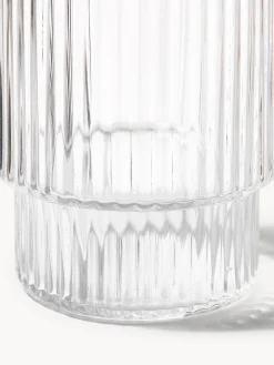 Set di 4 bicchieri per acqua in vetro millerighe Ripple, 60 ml