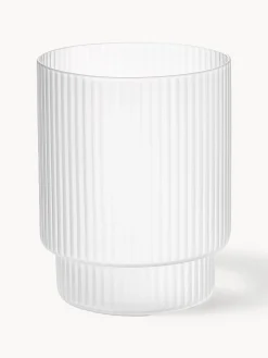 Set di 4 bicchieri per acqua in vetro soffiato con scanalatura in rilievo Ripple, 200 ml