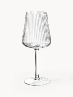 Set di 4 bicchieri vino rosso fatto a mano con struttura millerighe Cami