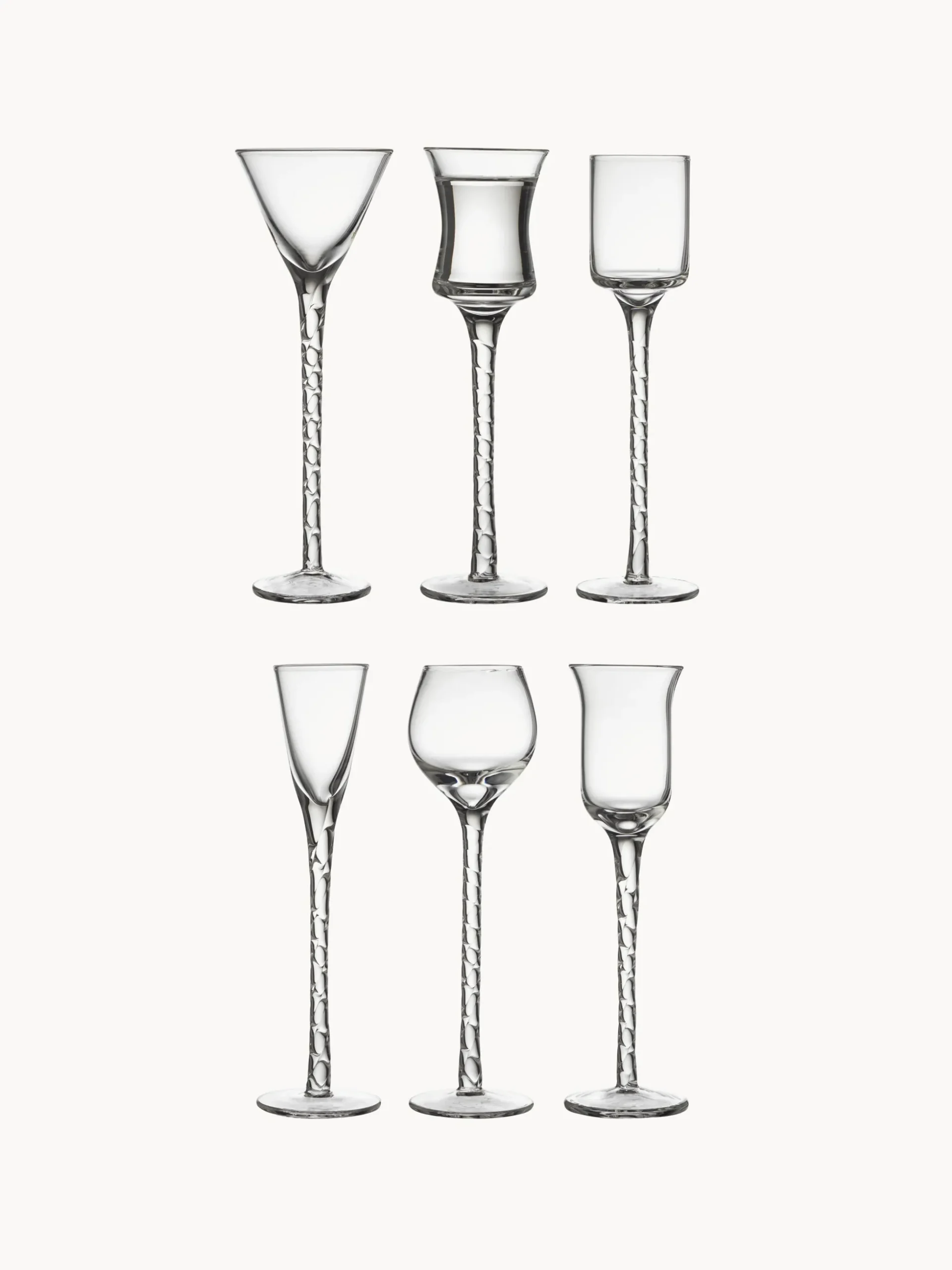 Set di 6 bicchierini per liquore in vetro soffiato Rom