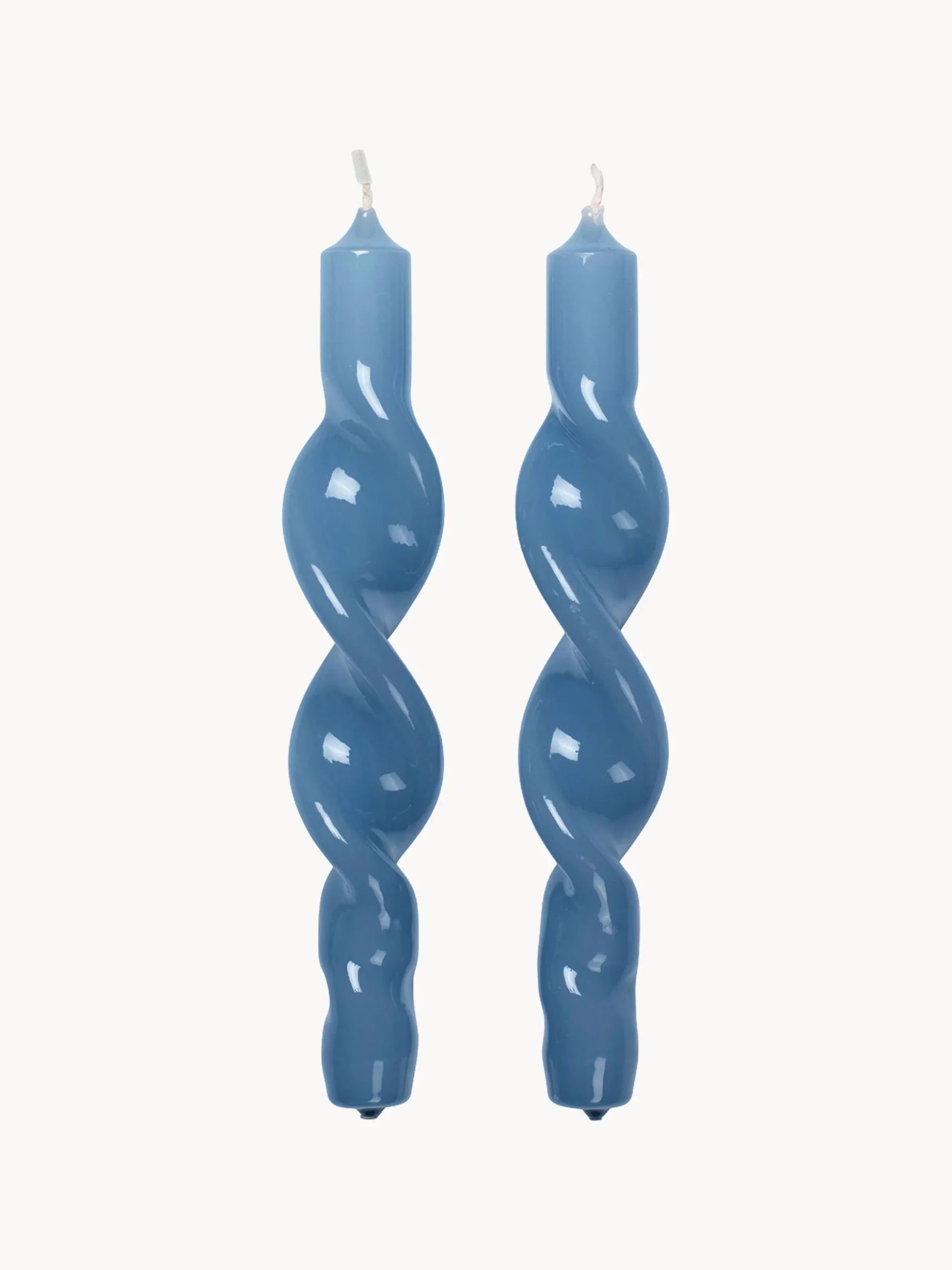 Set di 2 candele da tavolo fatte a mano Twist