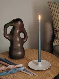 Set di 2 candele da tavolo fatte a mano Twist