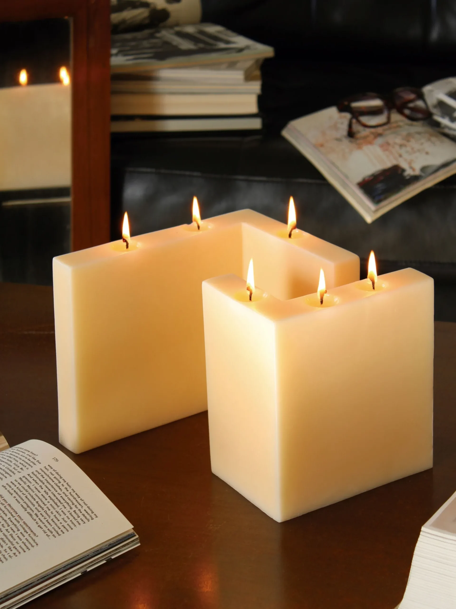 Set di 2 candele fatte a mano X-Lulu