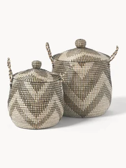 Set di 2 cesti con coperchio Mija
