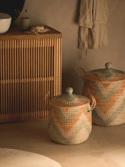Set di 2 cesti con coperchio Mija