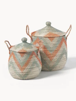 Set di 2 cesti con coperchio Mija
